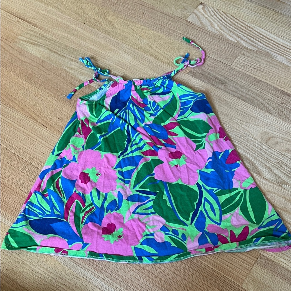 Crewcuts Vibrant Floral Girls dress size 5 with faux bow straps